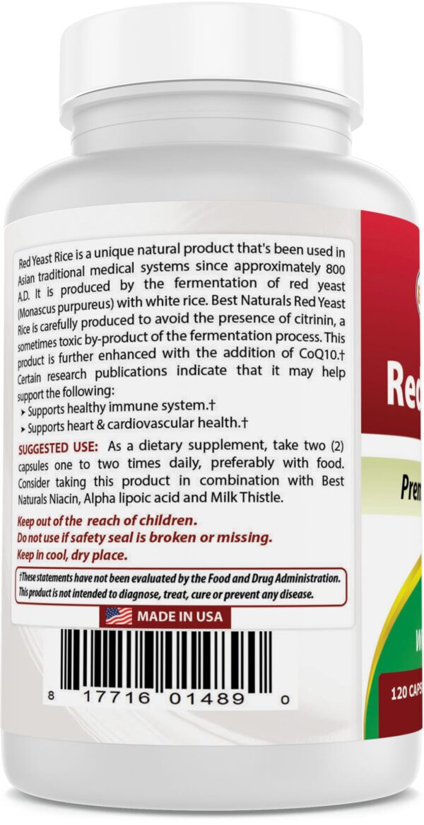 Cápsulas de arroz de levadura roja y CoQ10 Best Naturals suplemento