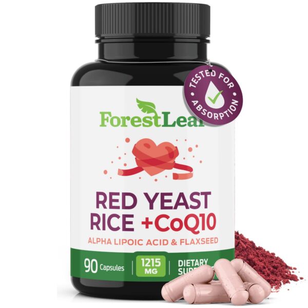 Version 1.0.0 Cápsulas de arroz de levadura roja ForestLeaf envase frontal