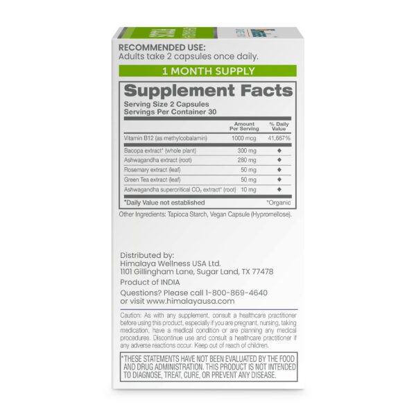 Version 1.0.0 Cápsulas Ashwagandha Bacopa y Té Verde para enfoque