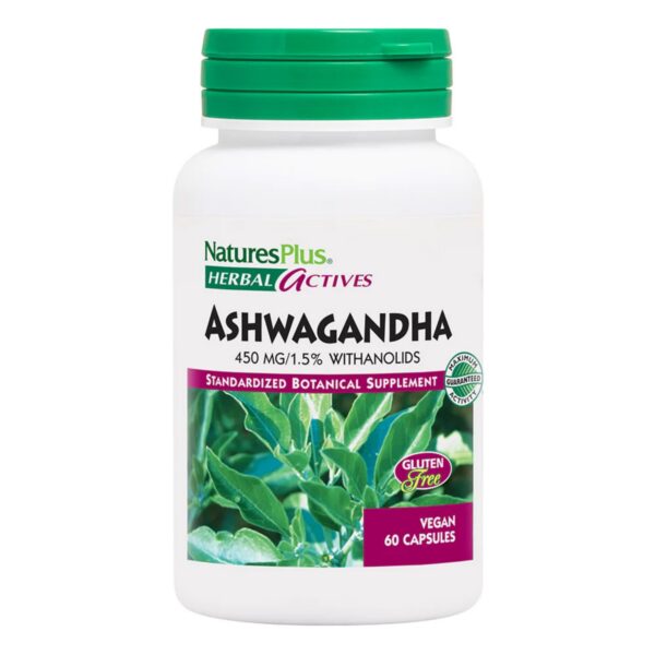 Cápsulas Ashwagandha NaturesPlus Herbal Actives 450 mg