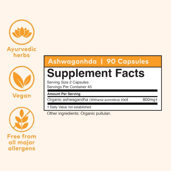 Cápsulas Ashwagandha veganas para apoyo cognitivo y bienestar
