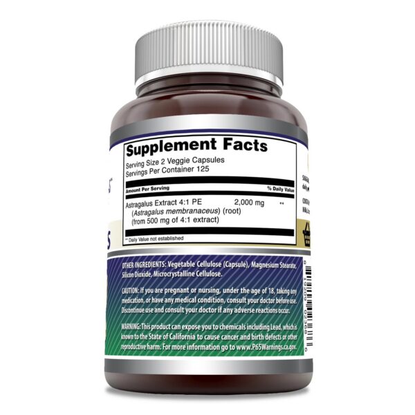 Cápsulas astrágalo 2000 mg envase 250 unidades salud natural