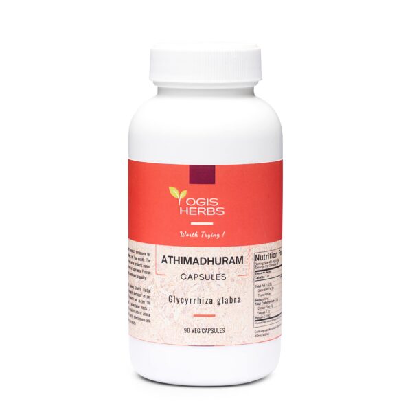 Cápsulas Athimadhuram YOGIS HERBS de regaliz para salud natural