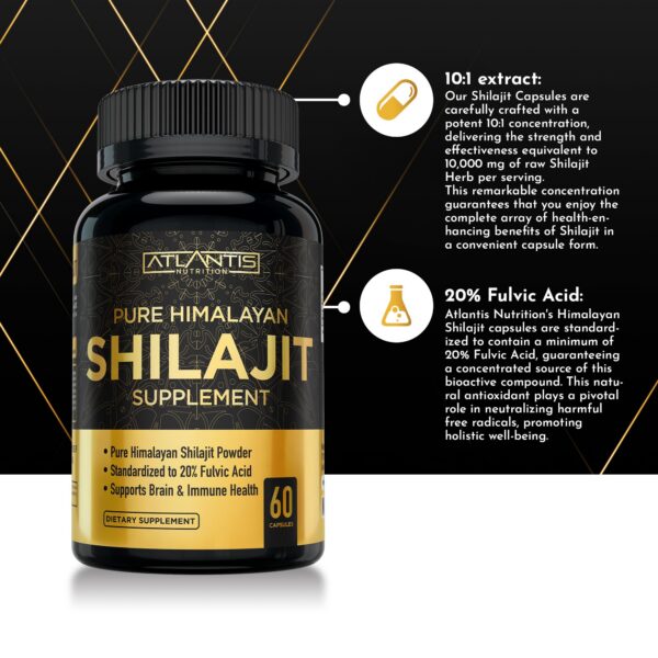 Version 1.0.0 Cápsulas atlántis nutrición con shilajit pureza y potencia testada
