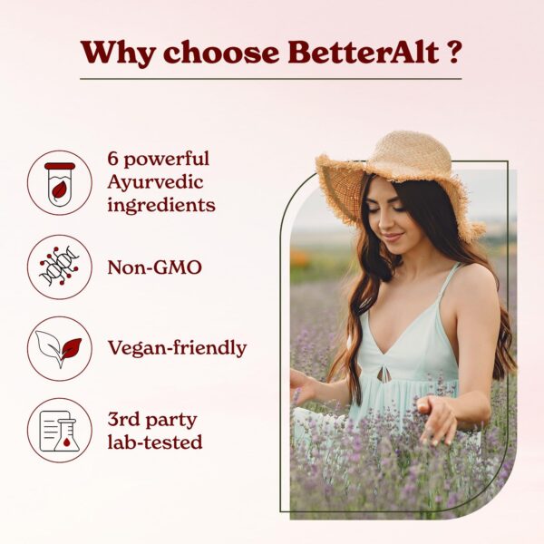 Cápsulas ayurvédicas Better Alt PMS+ ingredientes naturales