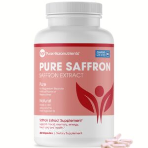Cápsulas azafrán puro Pure Micronutrients para energía y ánimo