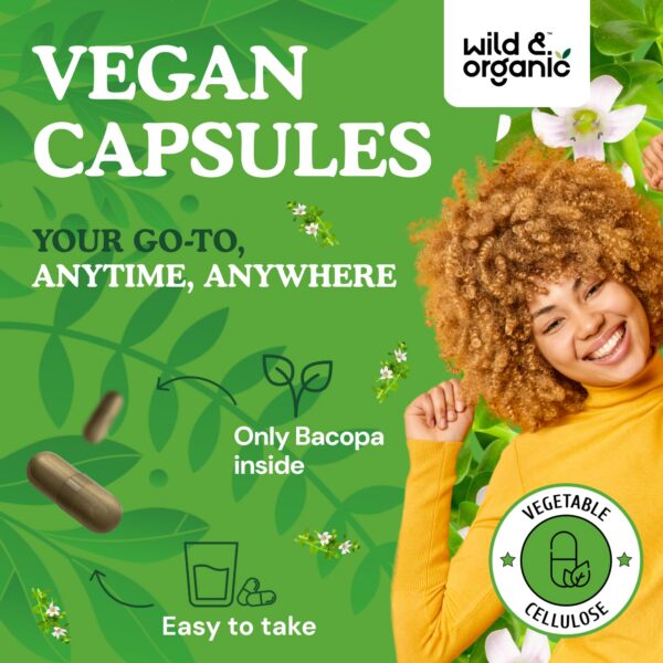 Cápsulas de bacopa fáciles de tomar para salud cerebral