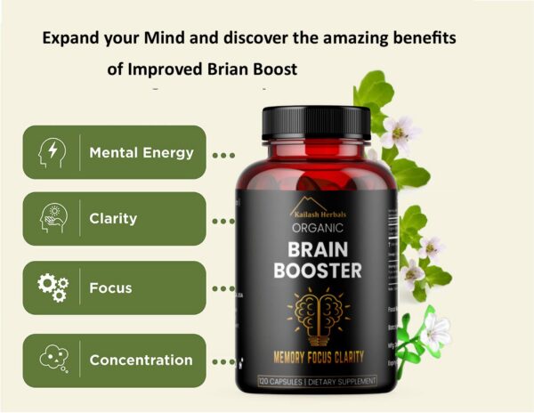 Cápsulas de Bacopa orgánico Kailash Herbals en mano