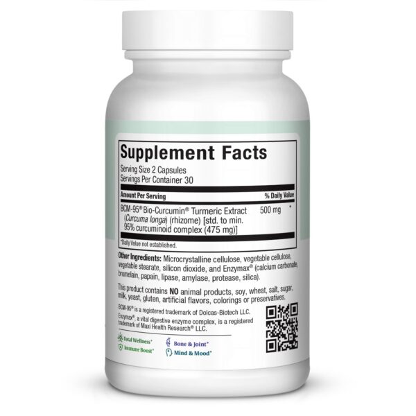 cápsulas BCM-95 curcumina sin gluten para salud