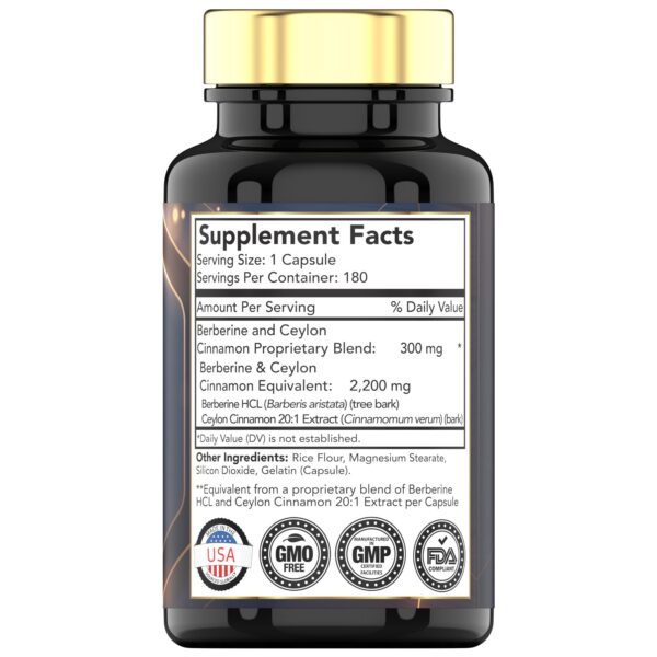 Cápsulas de berberina con canela de Ceilán para salud cardiovascular