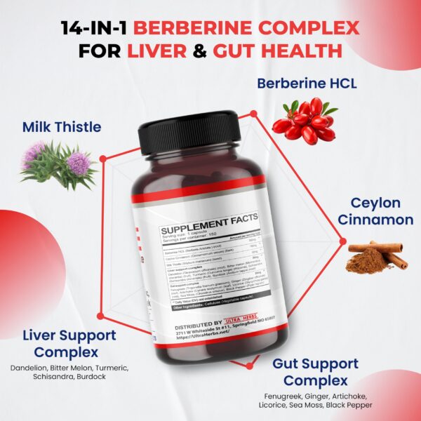 Cápsulas Berberina para salud hepática y digestiva