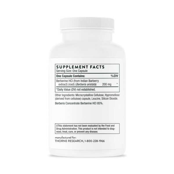 Cápsulas Berberina THORNE 200 mg en botella