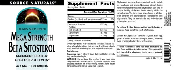 Cápsulas Beta Sitosterol Source Naturals 120 tabletas