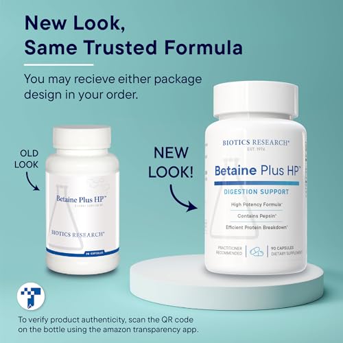Cápsulas betaïne plus hp para mejorar digestión biotics research