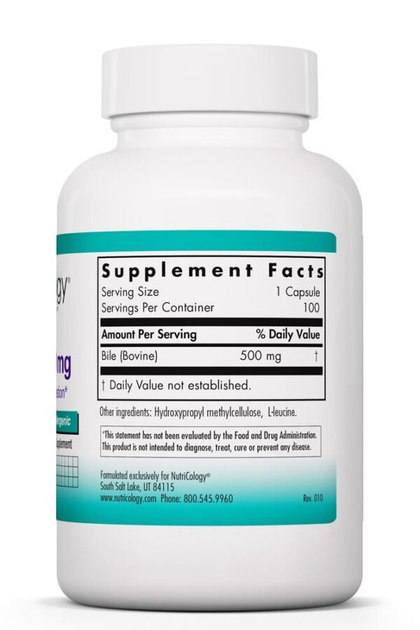 Cápsulas de bilis de buey de Nutricology para salud hepática