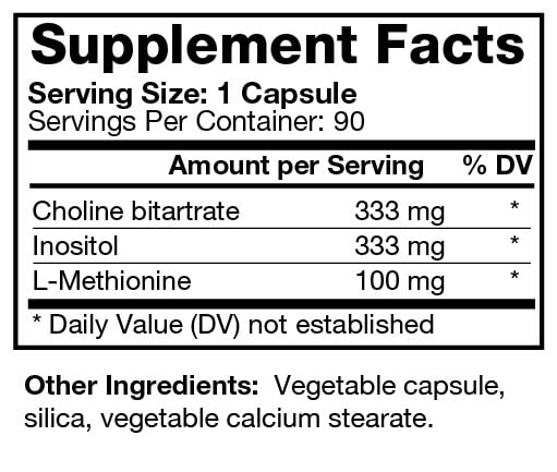 Cápsulas Bio-Design con colina, inositol y l-metionina para metabolismo