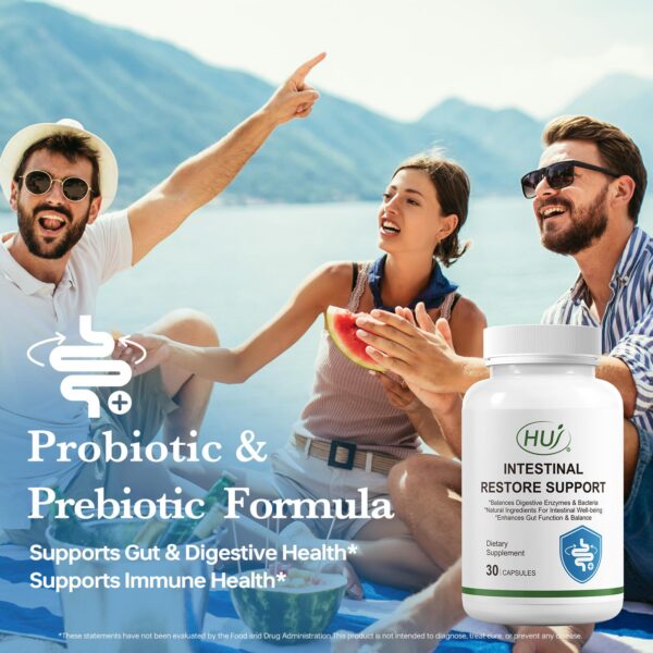 Cápsulas blancas de HUJ para equilibrio de enzimas digestivas y bacterias