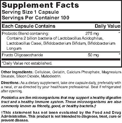 Cápsulas blancas Nature's Blend mezcla probiótica 2 millones CFU