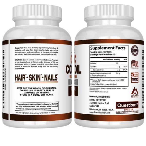 Cápsulas blandas de aceite de coco