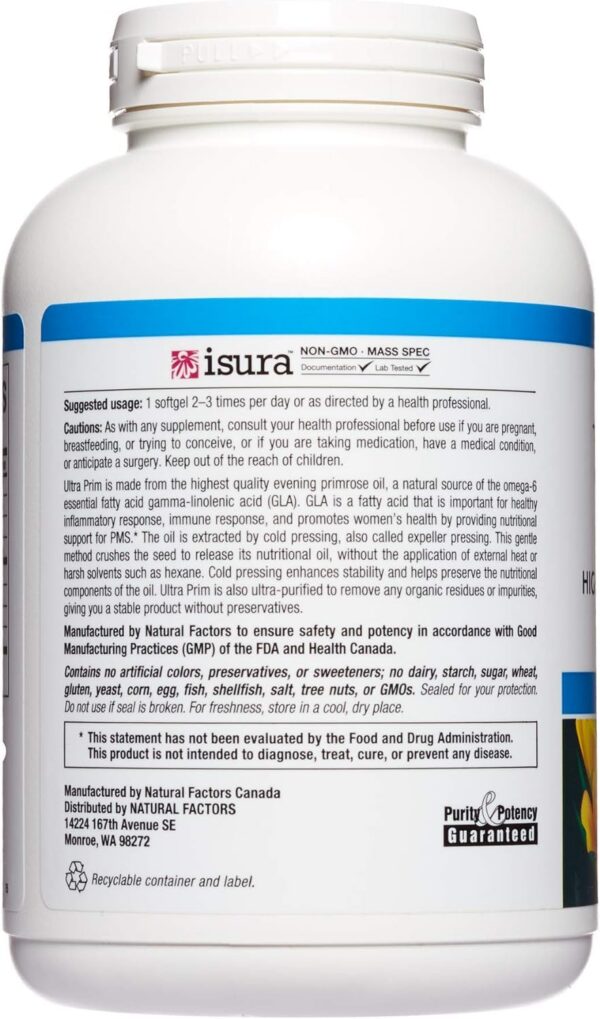 Version 1.0.0 Cápsulas blandas de aceite de onagra Ultra Prim Natural Factors