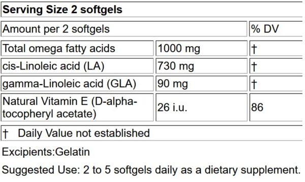 Cápsulas blandas de aceite de onagra LifeLink en envase