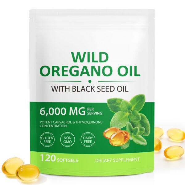 Cápsulas blandas aceite orégano orgánico suplemento inmunidad