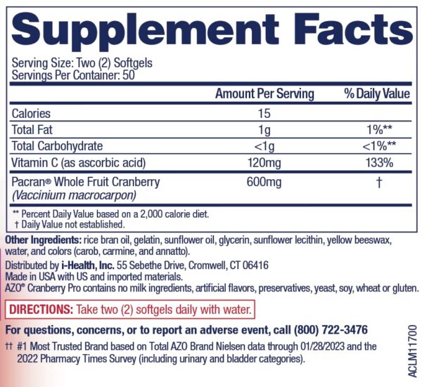 Cápsulas blandas arándano con 600 mg Pacran para cuidado urinario