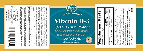 Cápsulas Blandas Baar Vitamina D3 5000 UI