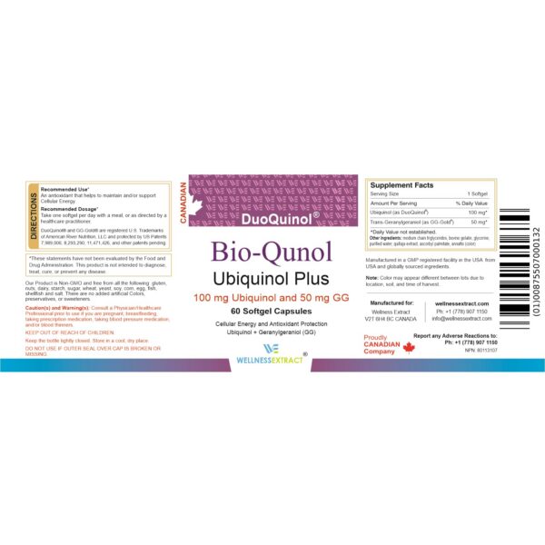 Cápsulas blandas de BioQuinol Ubiquinol