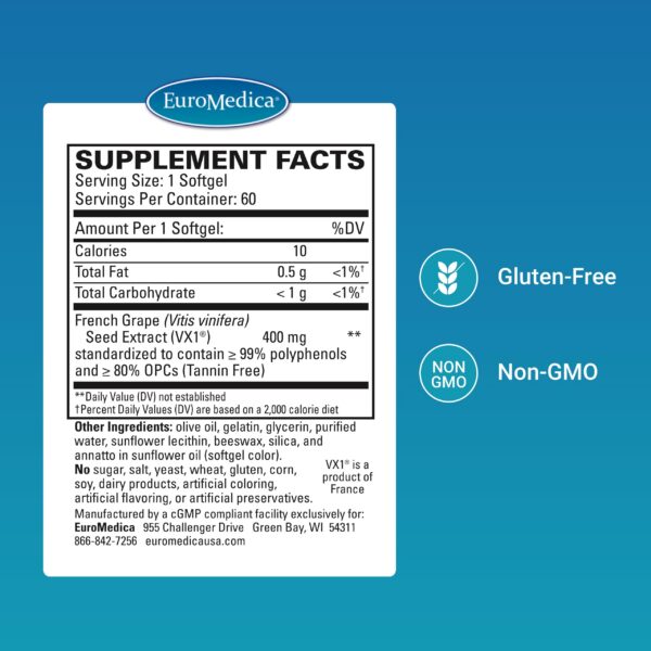 Cápsulas blandas Euromedica Clinical OPC para salud del corazón