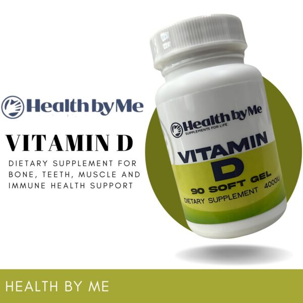 Suplemento Vitamina D3 HEALTH BY ME para mujeres y adultos