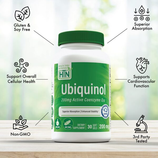 Cápsulas blandas Ubiquinol Health Thru Nutrition 200mg