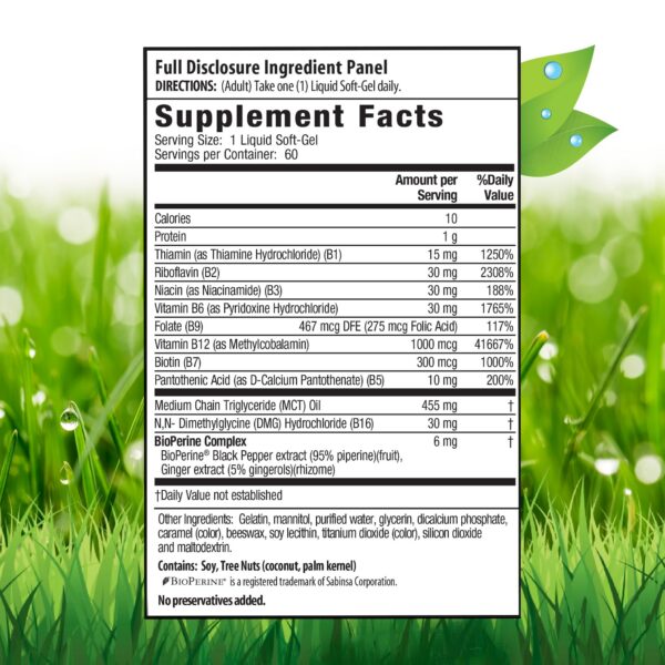 Cápsulas blandas liquidas mega-b complex irwin naturals