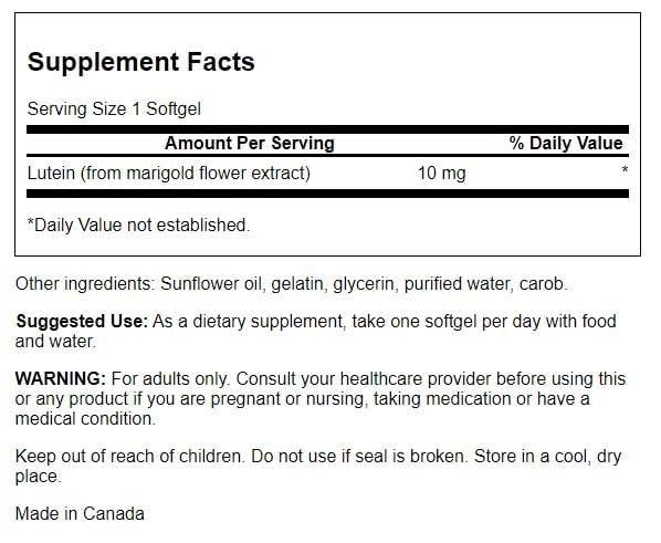 Cápsulas blandas de luteína Swanson