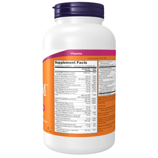 Cápsulas blandas multivitaminas NOW ADAM