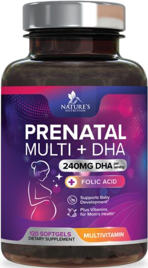 Cápsulas blandas multivitamínico prenatal Nature's Nutrition 120 unidades