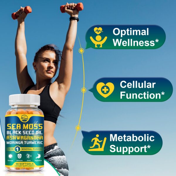 Cápsulas blandas con fucus y ashwagandha para salud natural