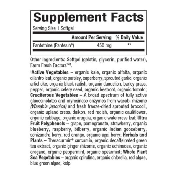 Cápsulas blandas Natural Factors Pantethine alta calidad
