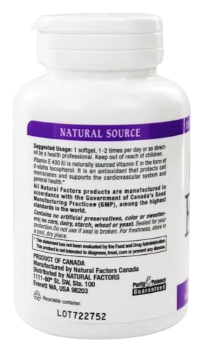 Cápsulas blandas Natural Factors vitamina E mixta protección celular