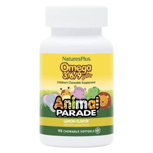 Cápsulas blandas Omega 3 6 9 sabor limón Animal Parade niños