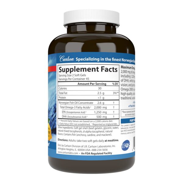 Version 1.0.0 Cápsulas blandas omega 3 Carlson sabor limón