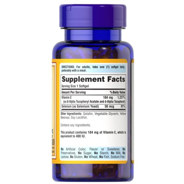 Capsulas blandas Puritan's Pride Vitamina E y Selenio