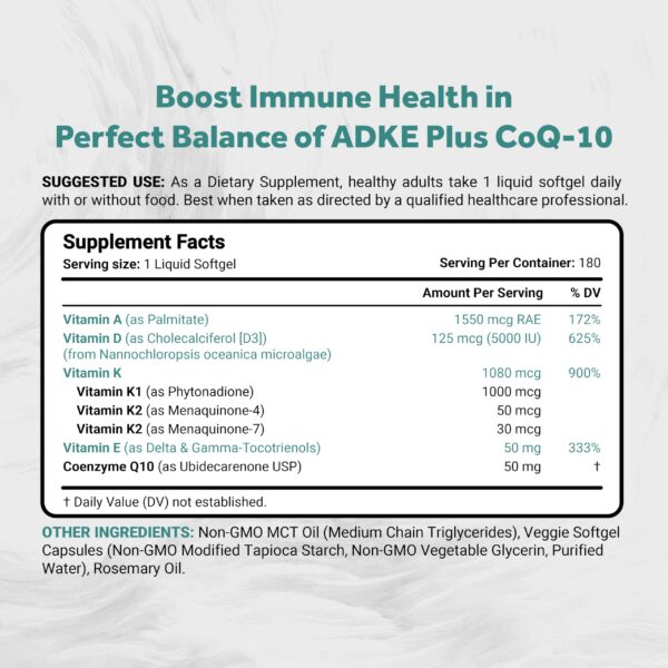 Capsulas blandas vegetales de vitamina adke y coq-10 naturalis