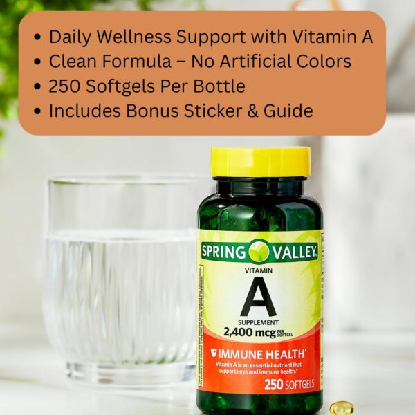 Cápsulas blandas Vitamina A para salud ocular y sistema inmune