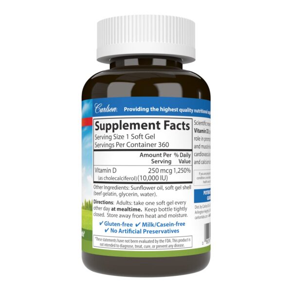 Cápsulas blandas vitamina d3 10000 ui presentación frontal