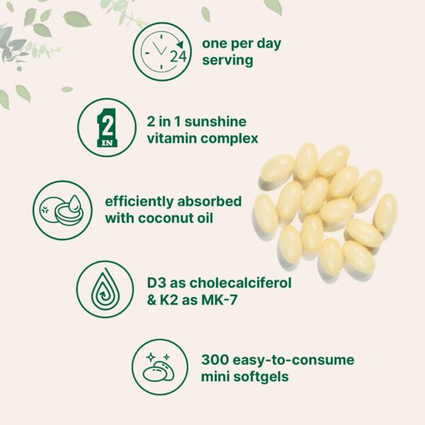 Version 1.0.0 Cápsulas blandas de vitamina D3 y K2 con aceite de coco virgen