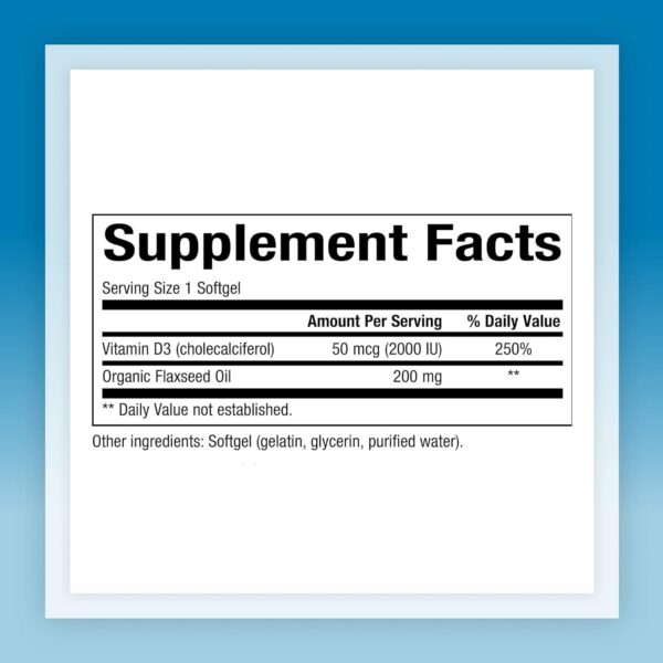 Cápsulas blandas vitamina D3 Natural Factors para huesos