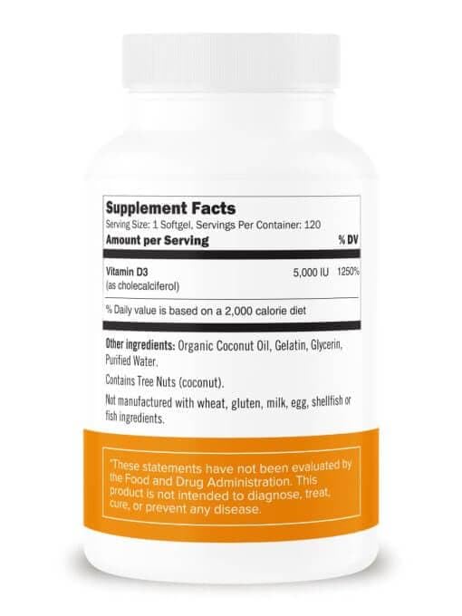 Cápsulas blandas vitamina D3 Pure Prescriptions 5000 UI