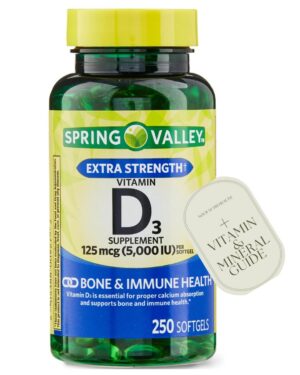 Cápsulas blandas vitamina D3 Spring Valley caja