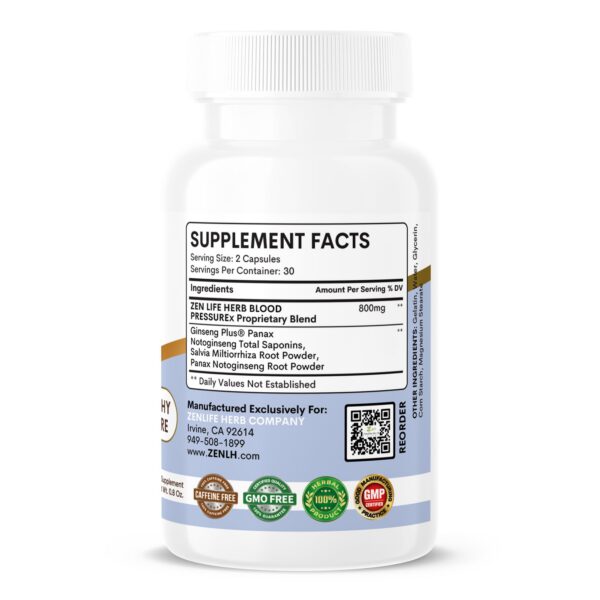 Version 1.0.0 Cápsulas vegetales Blood PressuREx para salud del corazón ZEN LIFE HERB